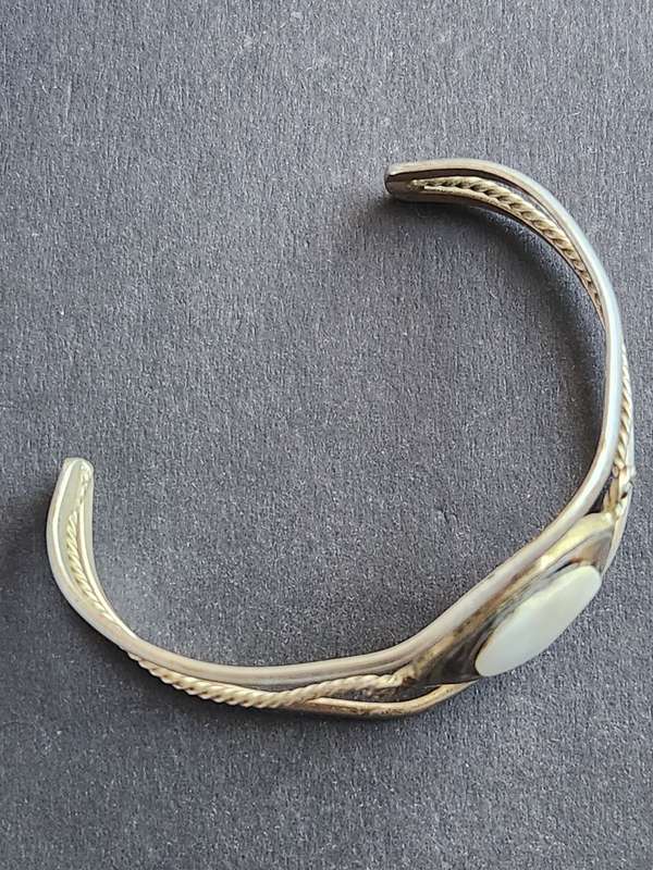 Vintage Silver Plated Mother of Pearl Bracelet - as per photograph
