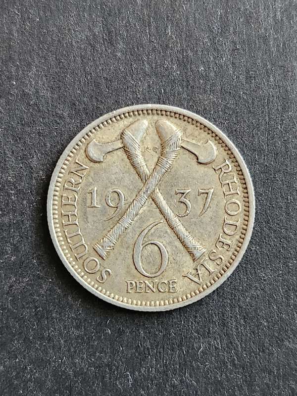 Southern Rhodesia Sixpence 1937 - as per photograph