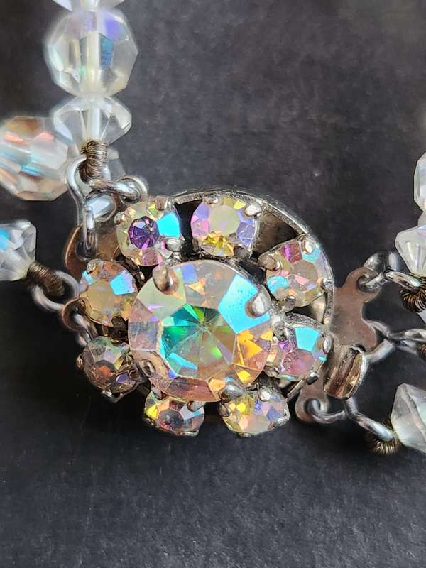 Art Deco Vintage 3 Strand Quartz Crystal Necklace (excellent condition) - as per photograph