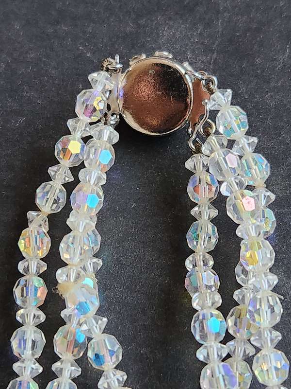 Art Deco Vintage 3 Strand Quartz Crystal Necklace (excellent condition) - as per photograph