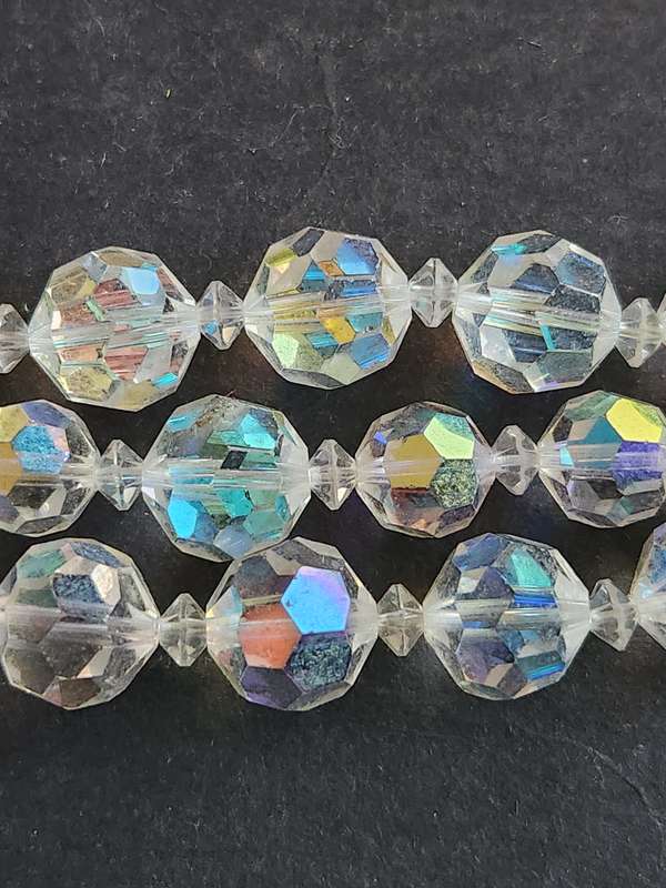 Art Deco Vintage 3 Strand Quartz Crystal Necklace (excellent condition) - as per photograph