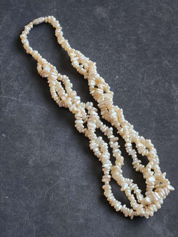 Vintage 3 Strand Pearl Necklace - as per photograph
