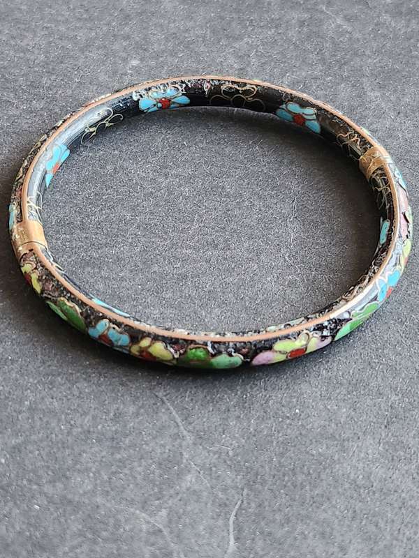 Chinese Cloisonne Enamel Hinged Bracelet - as per photograph