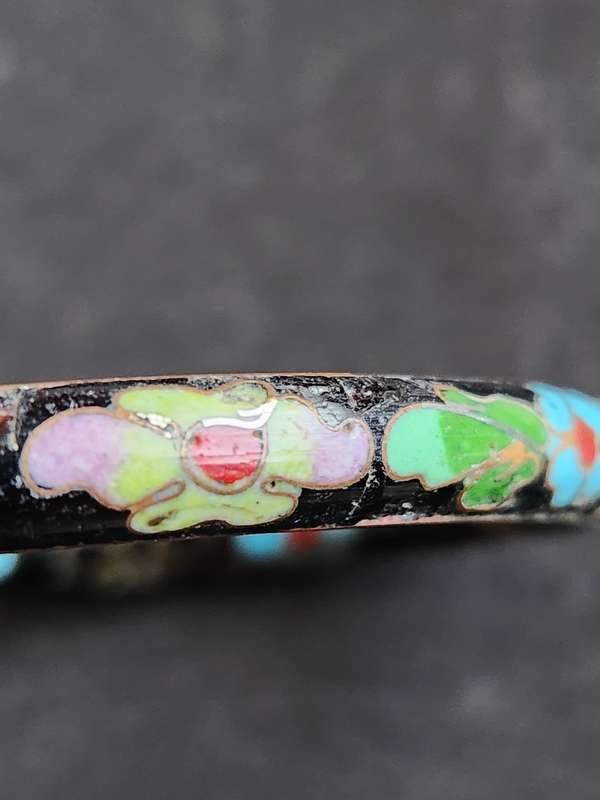 Chinese Cloisonne Enamel Hinged Bracelet - as per photograph