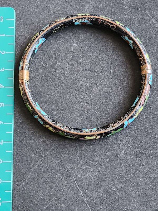 Chinese Cloisonne Enamel Hinged Bracelet - as per photograph
