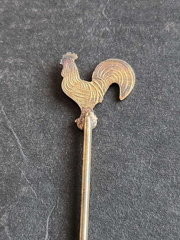 Art Deco Rooster Enamel Cocktail Pick Measure - as per photograph