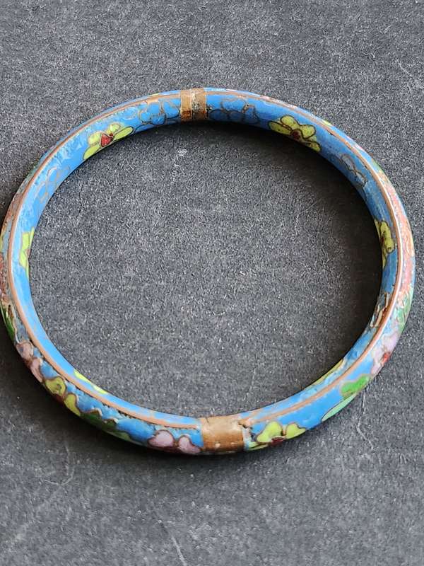 Chinese Cloisonne Enamel Hinged Bracelet - as per photograph