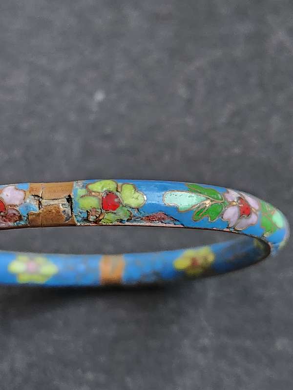 Chinese Cloisonne Enamel Hinged Bracelet - as per photograph