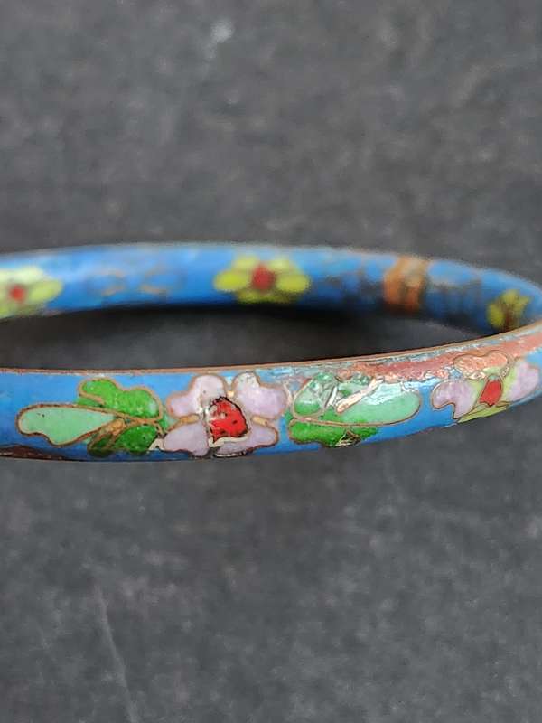 Chinese Cloisonne Enamel Hinged Bracelet - as per photograph