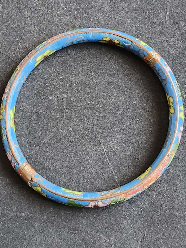 Chinese Cloisonne Enamel Hinged Bracelet - as per photograph