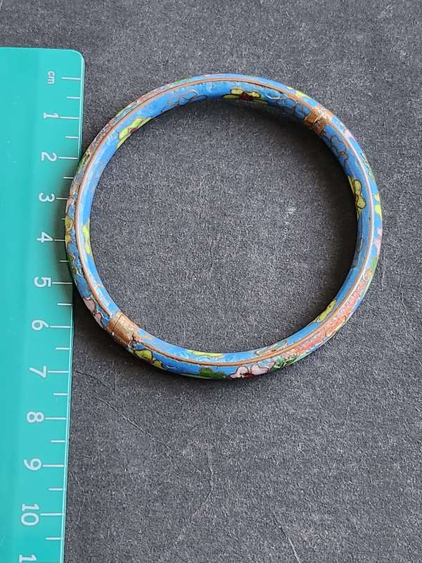 Chinese Cloisonne Enamel Hinged Bracelet - as per photograph