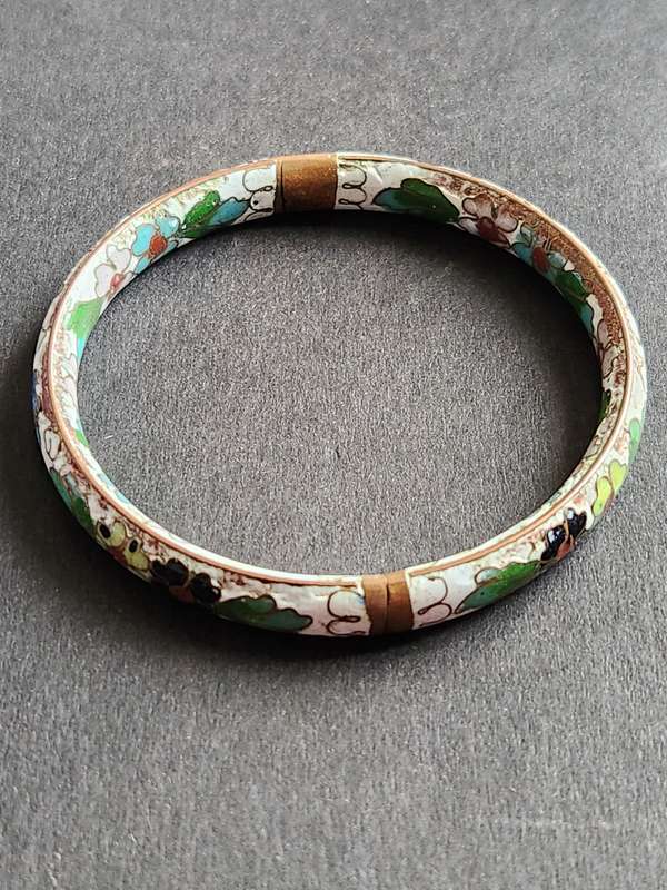 Chinese Cloisonne Enamel Hinged Bracelet - as per photograph