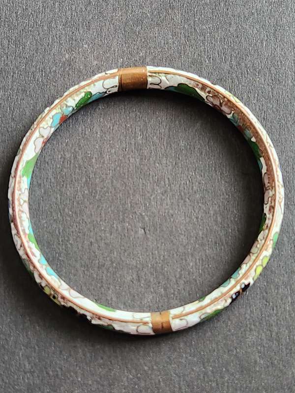 Chinese Cloisonne Enamel Hinged Bracelet - as per photograph