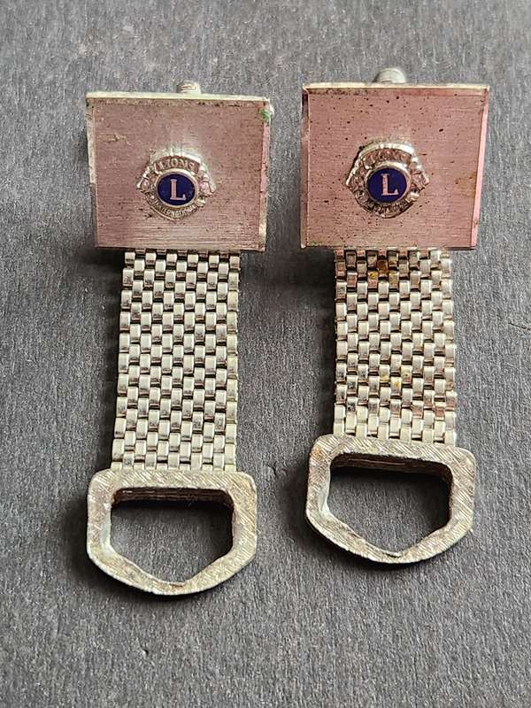Vintage Lions International Silver Plated Cuff Links - as per photograph