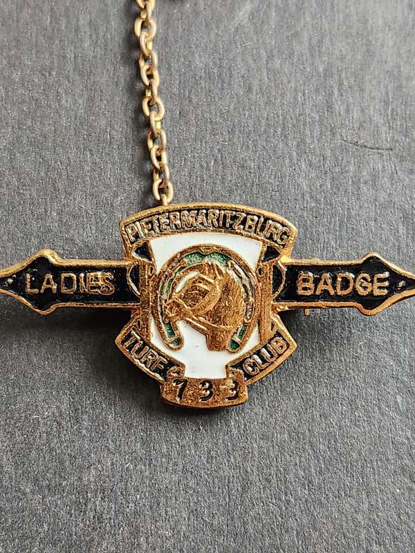 Enamel Pietermaritzburg Turf Club Ladies Badge no. 733 - as per photograph