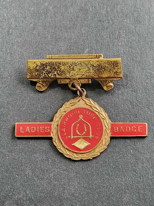 Enameled Clairwood Turf Club Ladies Badge no. 36 - as per photograph