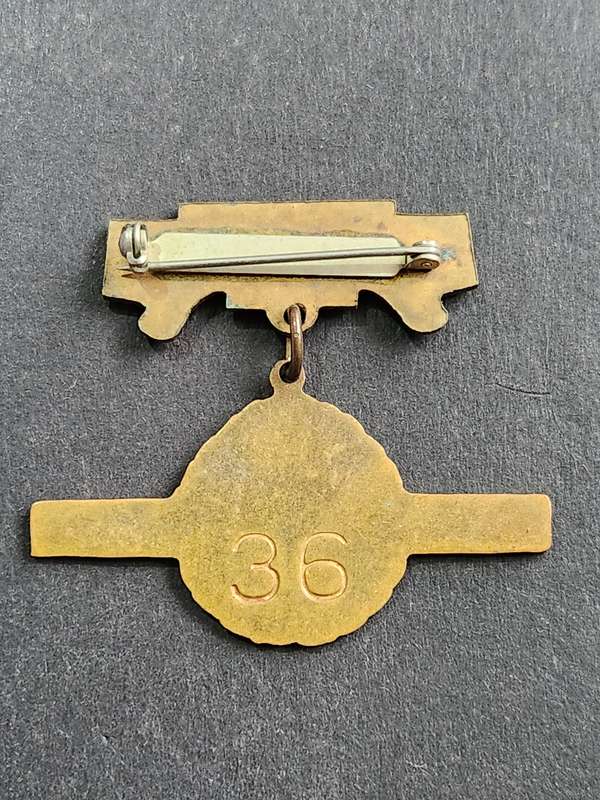 Enameled Clairwood Turf Club Ladies Badge no. 36 - as per photograph