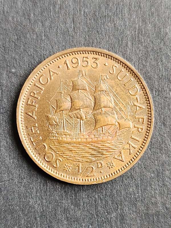 Union 1/2 Penny 1953 EF+/UNC  - as per photograph