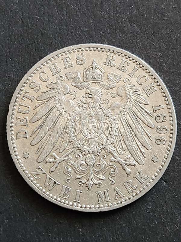 Deutsches Reich 2 Mark 1896 Silver - as per photograph