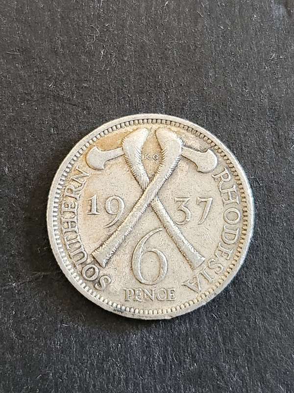 Southern Rhodesia Sixpence 1937 - as per photograph