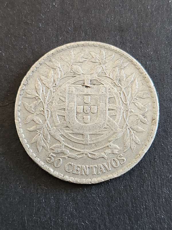Portugal 50 Centavos 1913  .835 Silver - as per photograph