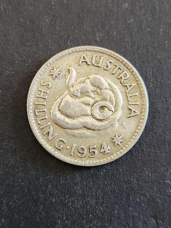Australia One Shilling 1954 Silver- as per photograph