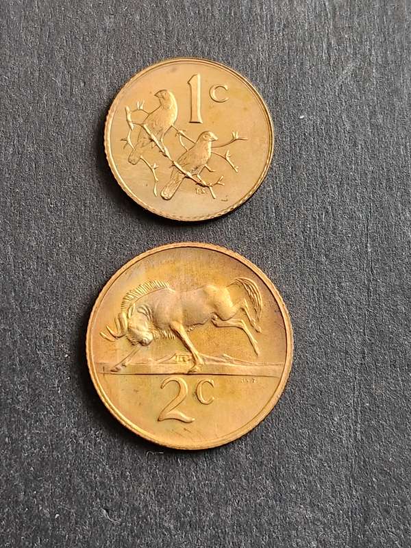 Republic 1 and 2 Cents 1980 Proof - as per photograph