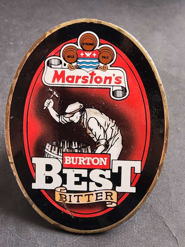 Vintage Brass Marston's Burton Best Bitter Beer Pump Clip - as per photograph
