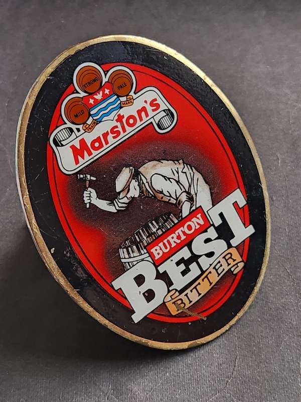 Vintage Brass Marston's Burton Best Bitter Beer Pump Clip - as per photograph