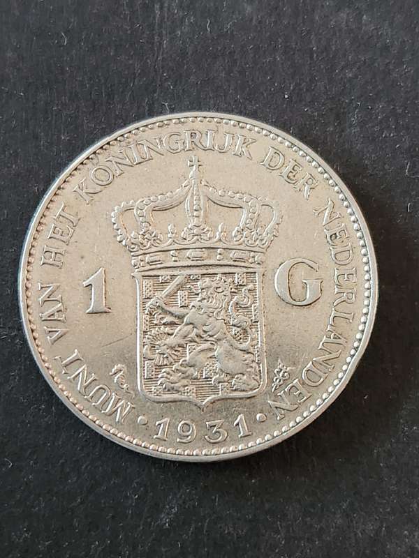 Nederlands One Gulden 1931  .720 Silver - as per photograph