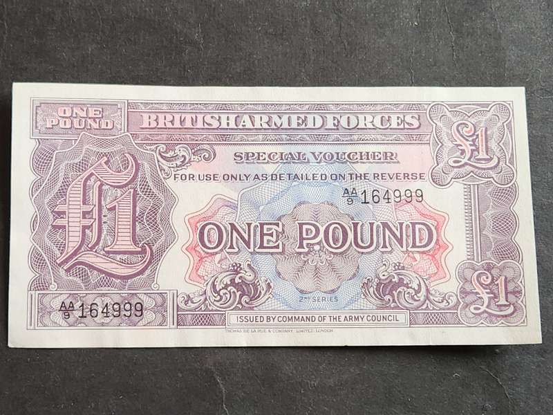 British Armed Forces One Pound Note 2nd series Special Voucher (excellent condition) - as per photo