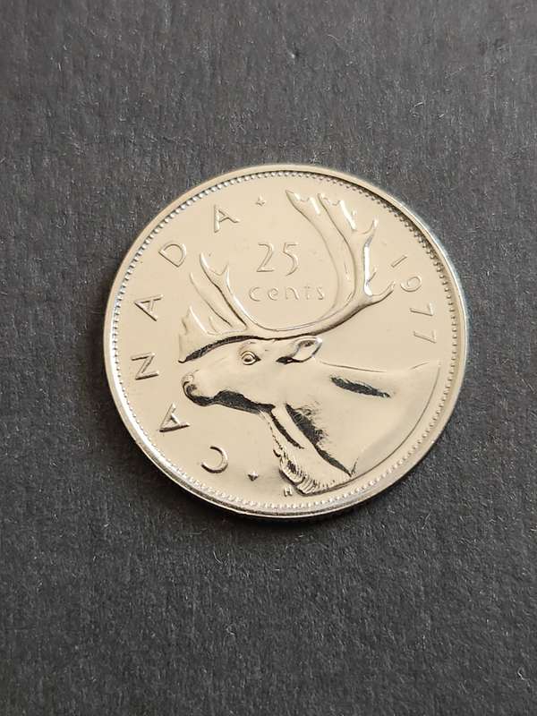 Canada 25 Cents 1977 BU - as per photograph
