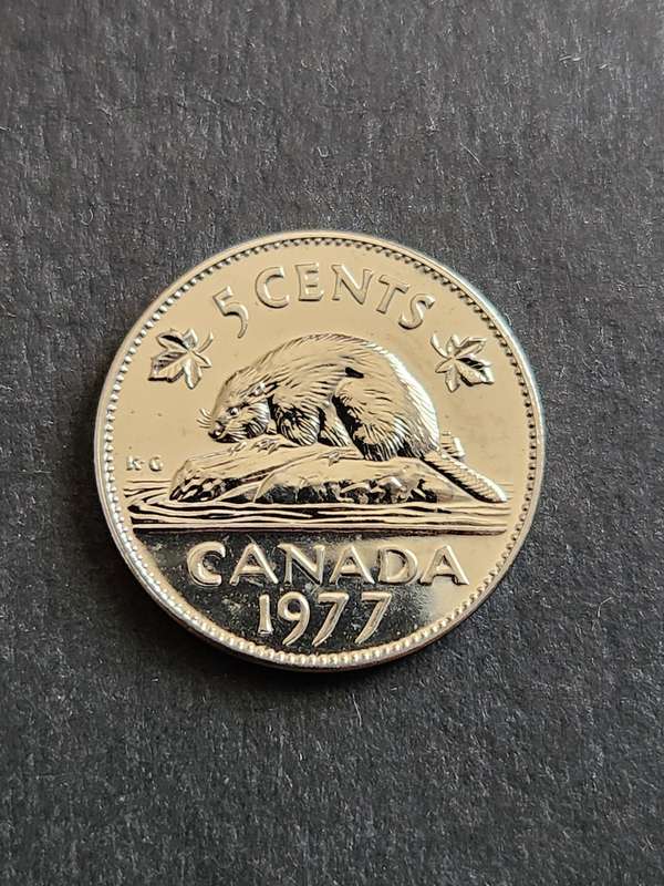 Canada 5 Cents 1977 BU - as per photograph