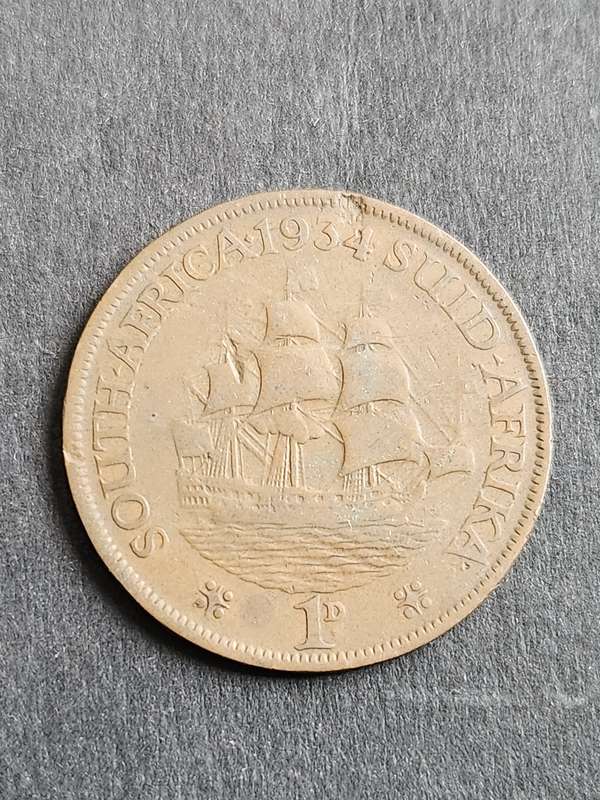 Union One Penny 1934 - as per photograph