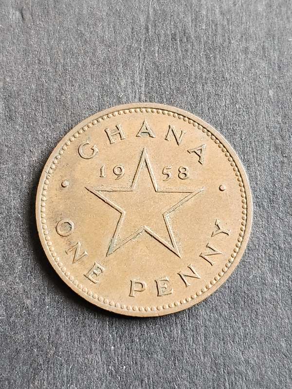 Ghana One Penny 1958 - as per photograph