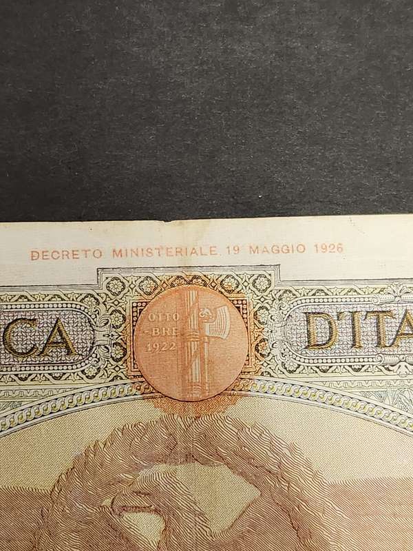 Italy 100 Lire Note 27 February 1940 (tears/folds) - as per photograph