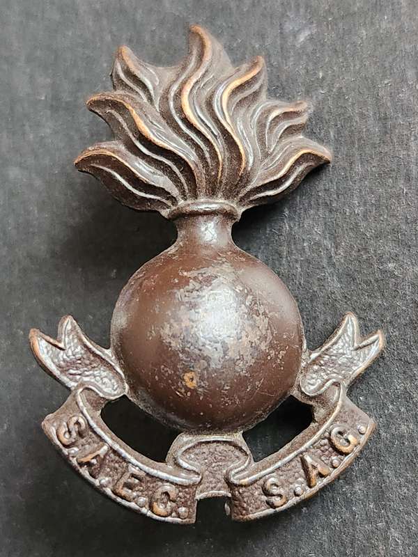South African Engineers Corps Brass Collar Badge - as per photograph