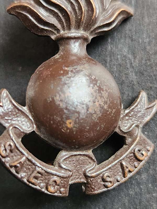 South African Engineers Corps Brass Collar Badge - as per photograph