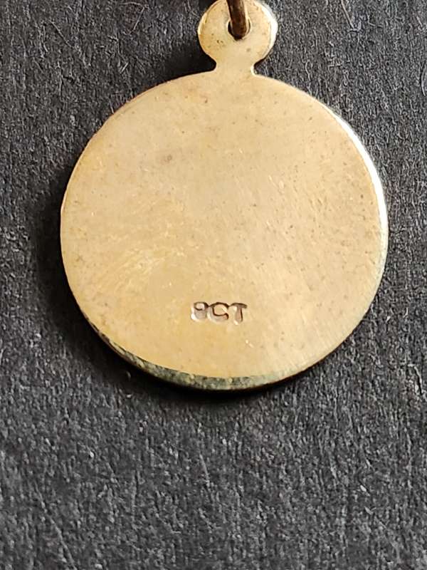 9ct Solid Gold St. Christopher Charm/Pendant 1.5g - as per photograph