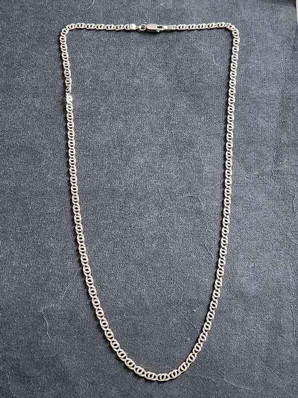 Vintage Sterling Silver Anchor Link Chain 11.5g (54.5cm) - as per photograph
