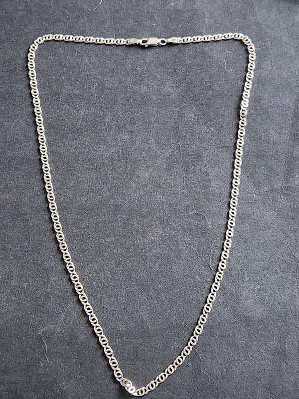 Vintage Sterling Silver Anchor Link Chain 11.5g (54.5cm) - as per photograph