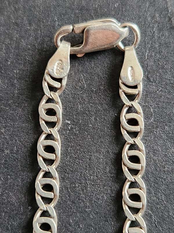 Vintage Sterling Silver Anchor Link Chain 11.5g (54.5cm) - as per photograph