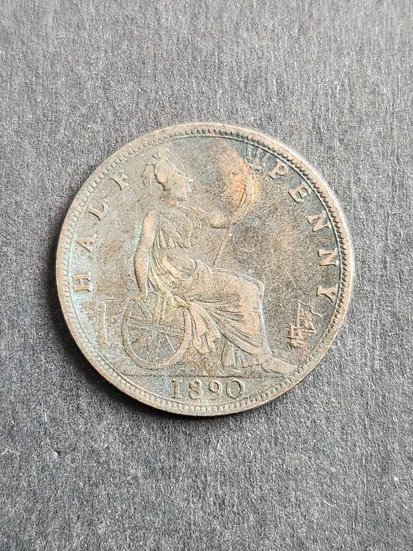UK 1/2 Penny 1890 - as per photograph