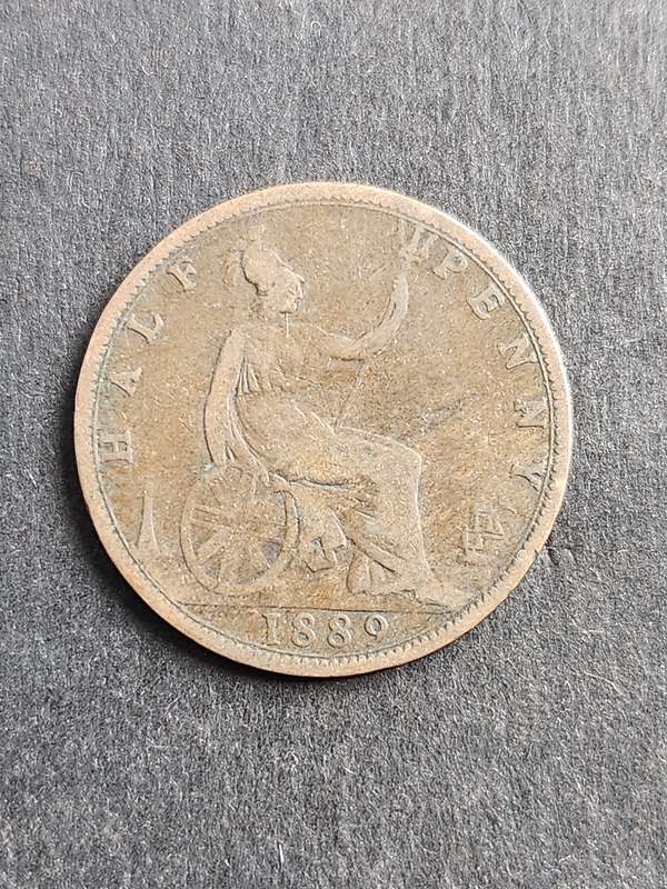 UK 1/2 Penny 1889 - as per photograph