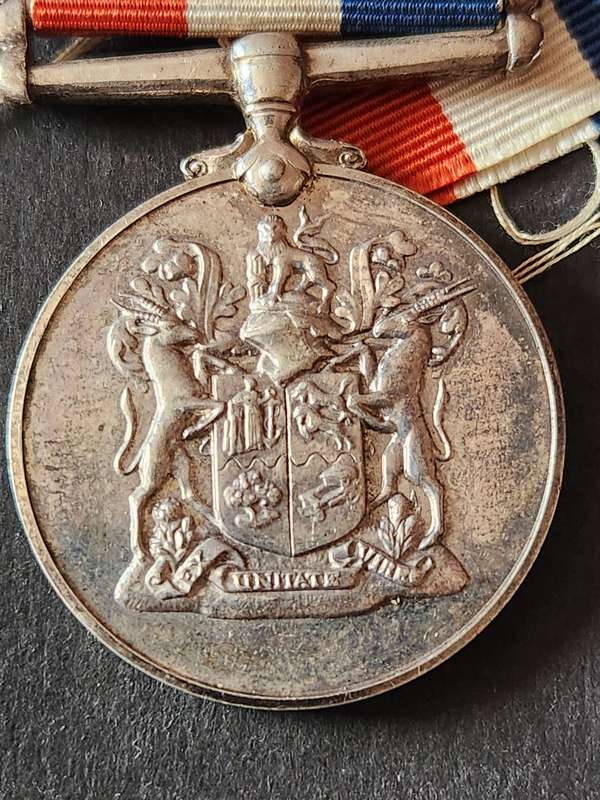 SA Medal for War Service 1939 -1945 Silver 34mm x 34mm - as per photograph