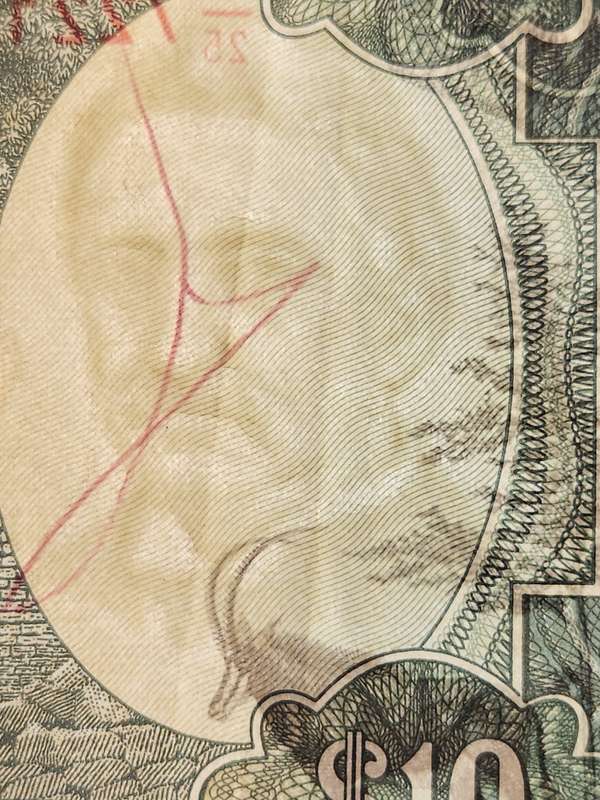 Reserve Bank of Rhodesia 10 Dollars Salisbury 15 September 1975 Rhodes Watermark- as per photograph