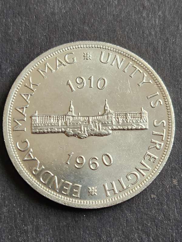 Union 5 Shillings 1960 Silver (very nice condition) - as per photograph