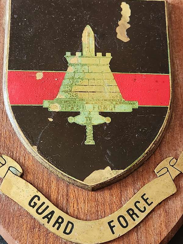 Rhodesian Army Guard Force Plaque- as per photograph