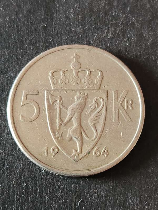 Norway 5 Krone 1964 - as per photograph