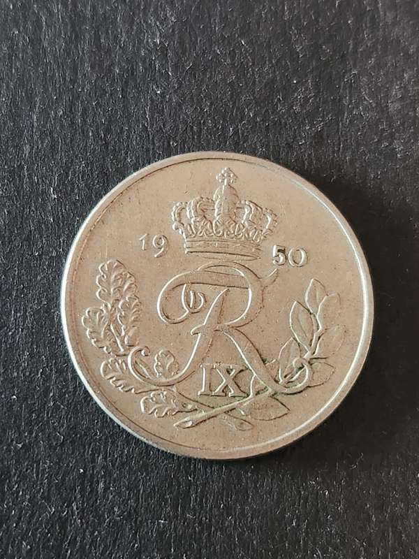 Denmark 25 Ore 1950 - as per photograph